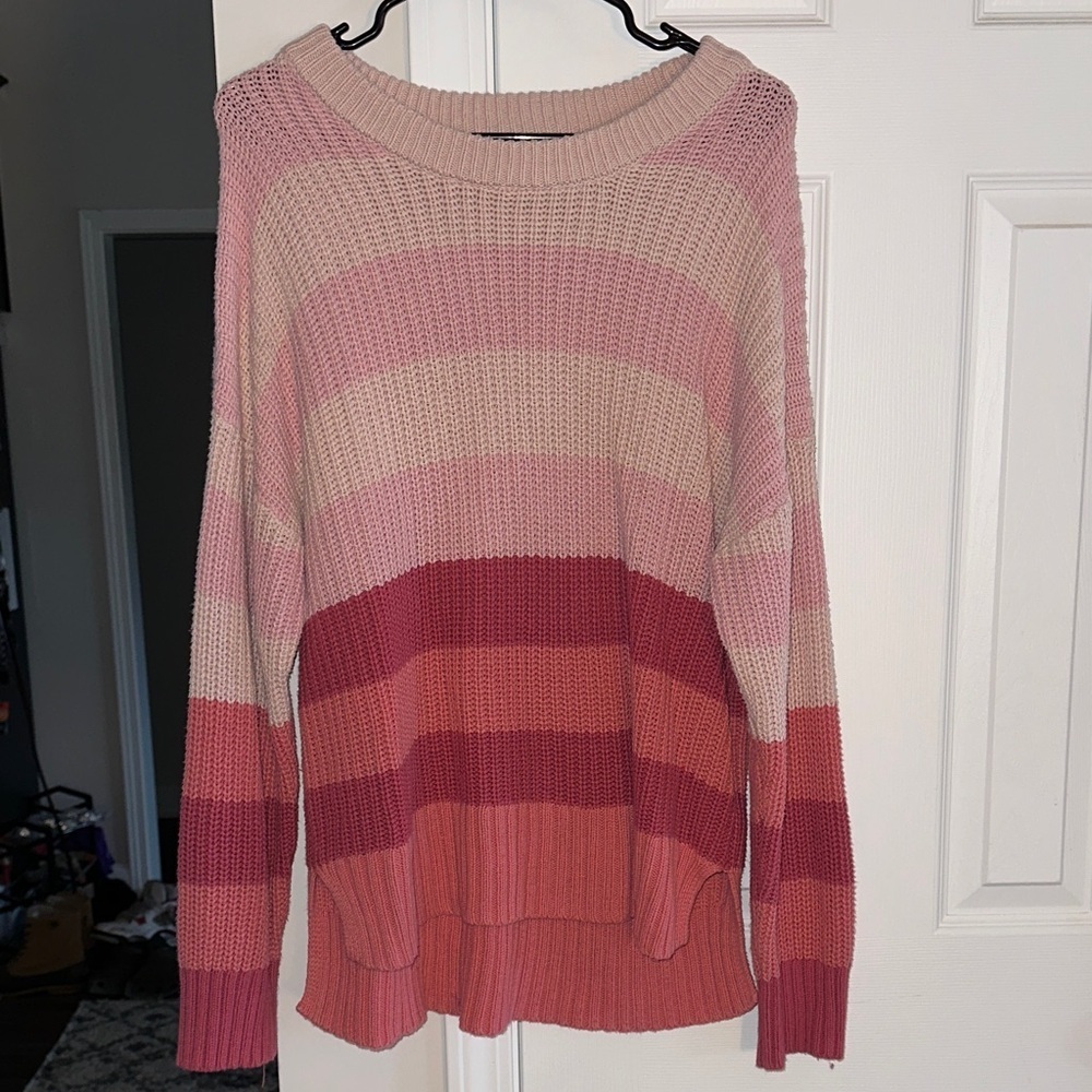 Time and Tru Multicolor Striped Sweater